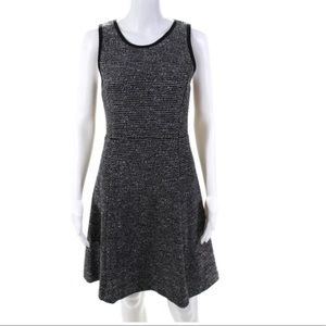 J. Crew Wool Fit & Flare Pleated Tweed Sleeveless Dress